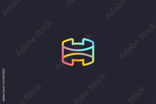 Technology Letter H Logo Abstract Whimsical Monogram