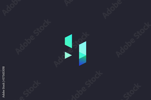 Technology Letter H Logo Abstract Whimsical Monogram