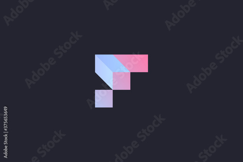 Technology Letter F Logo Abstract Whimsical Monogram