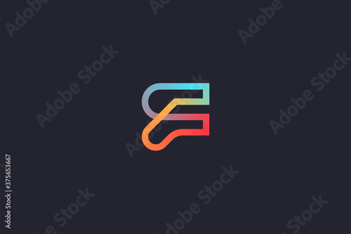 Technology Letter F Logo Abstract Whimsical Monogram