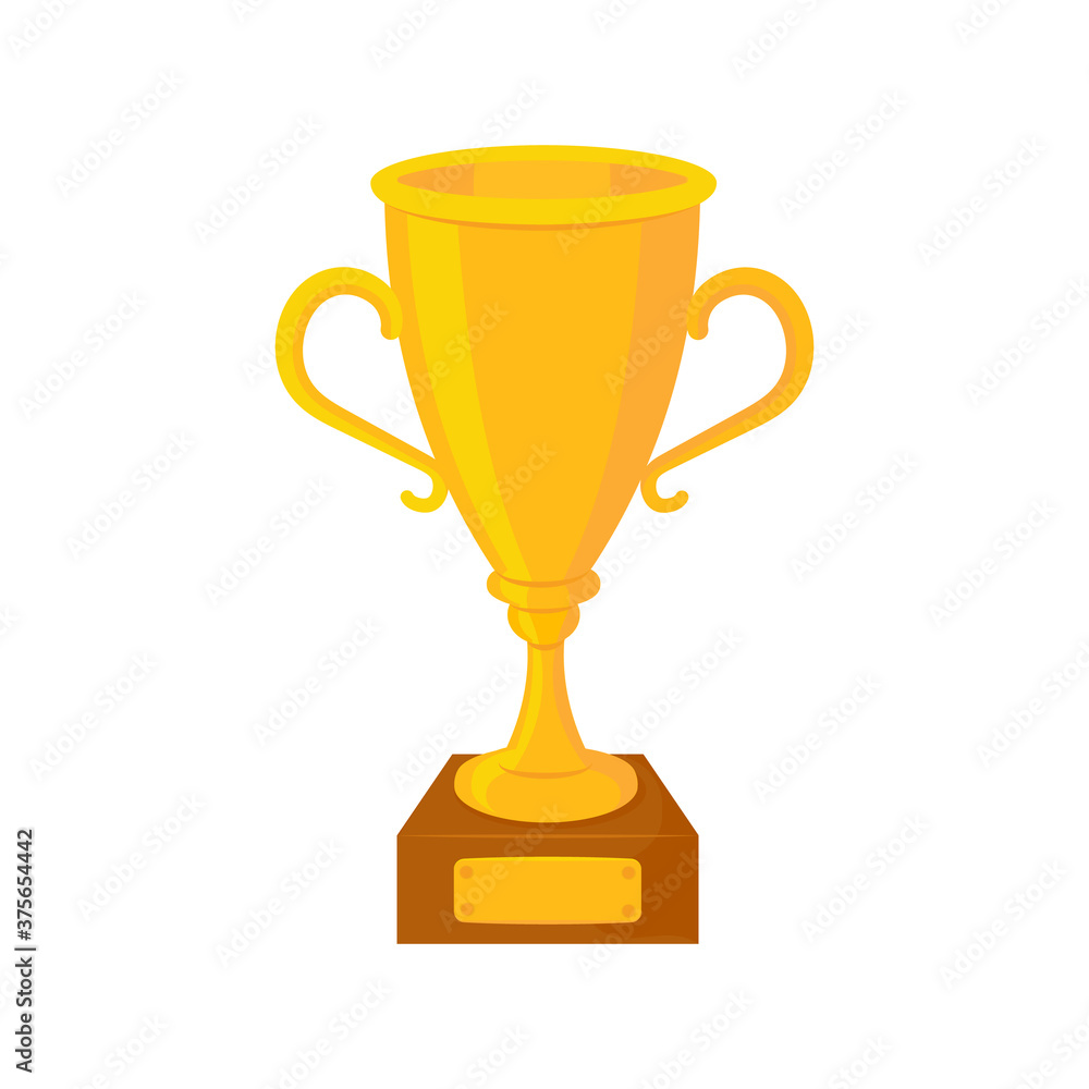 Winner's trophy icon isolated on white background. Realistic golden cup. Concept
goal achievement. Cartoon flat design. Vector illustration Winner's trophy icon isolated on white background. Realistic golden cup. Concept
goal achievement. Cartoon flat design. Vector illustration