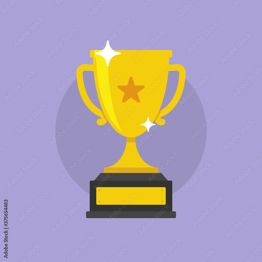 Trophy Cup Vector Flat Illustration with star Trophy Cup Vector Flat Illustration with star