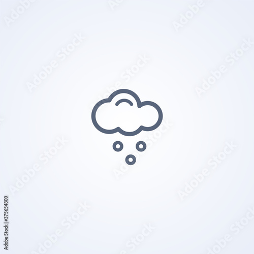 Shower of hail, vector best gray line icon