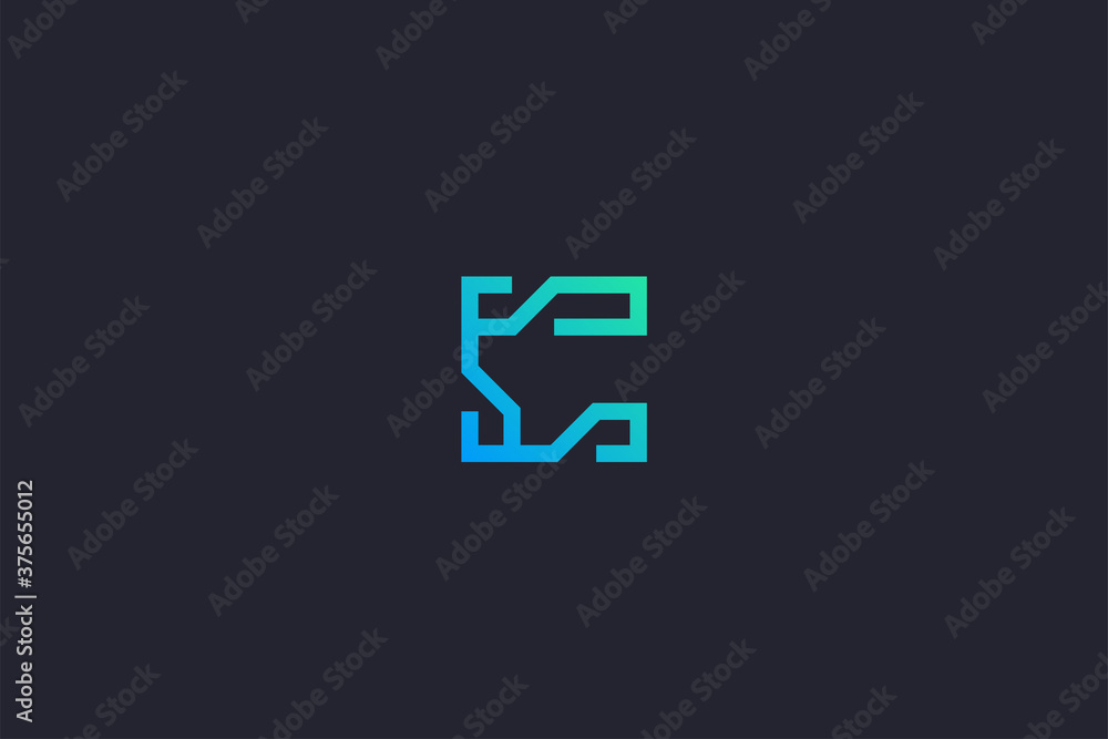 Technology Letter C Logo Abstract Whimsical Monogram Technology Letter C Logo Abstract Whimsical Monogram
