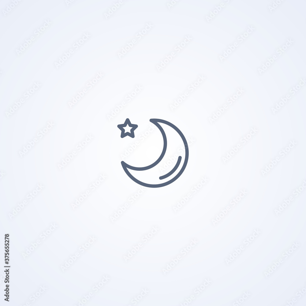 Night, vector best gray line icon
