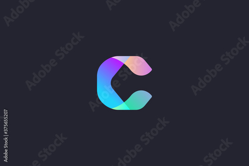 Technology Letter C Logo Abstract Whimsical Monogram