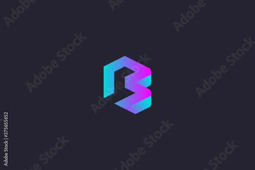 Technology Letter B Logo Abstract Whimsical Monogram