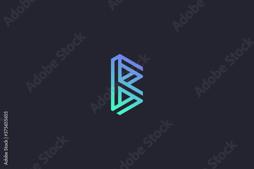 Technology Letter B Logo Abstract Whimsical Monogram