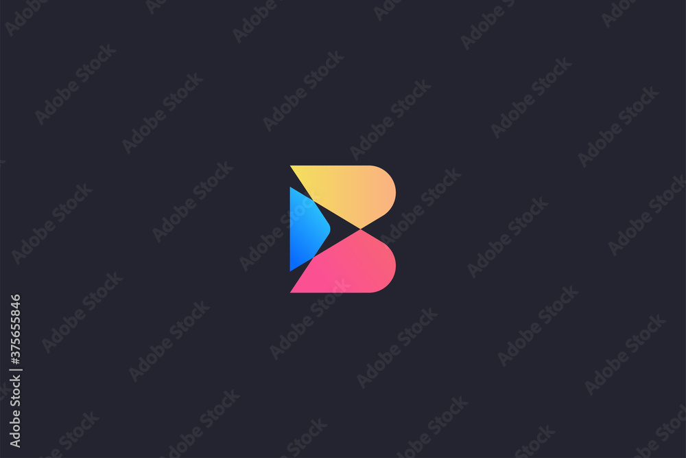 Technology Letter B Logo Abstract Whimsical Monogram Technology Letter B Logo Abstract Whimsical Monogram