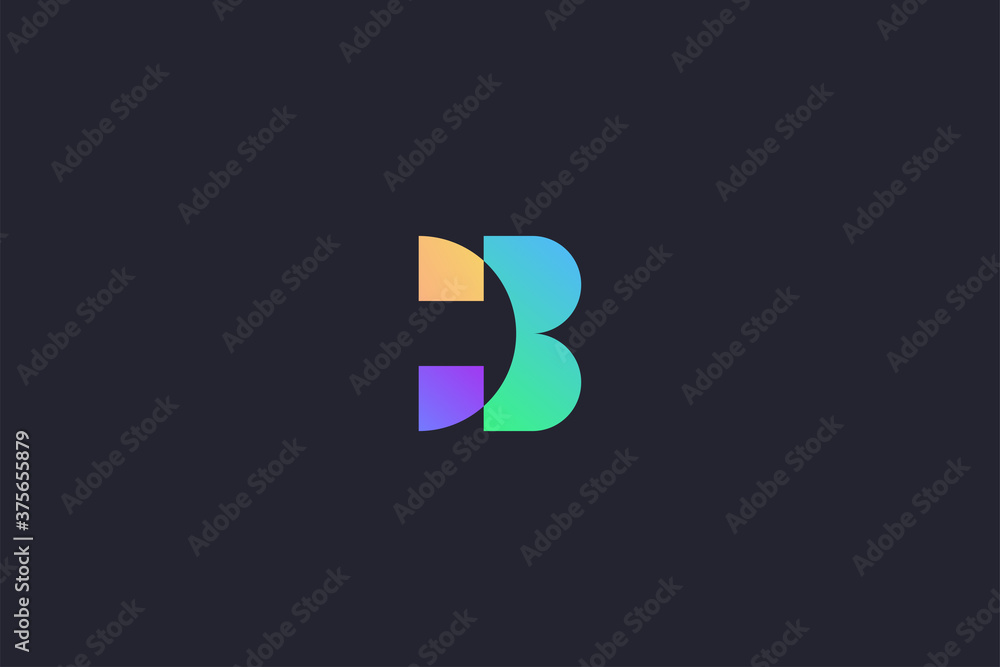 Technology Letter B Logo Abstract Whimsical Monogram Technology Letter B Logo Abstract Whimsical Monogram