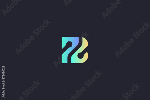 Technology Letter B Logo Abstract Whimsical Monogram