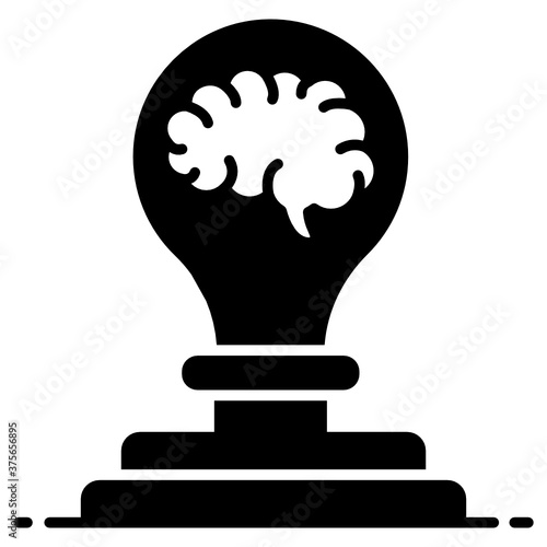 

Editable vector style of brain inside bulb, brainstorming concept 
