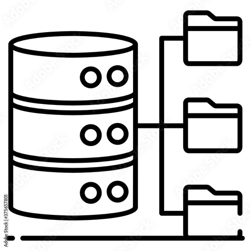 
Database architecture vector style, an icon of sql network concept 
 photo