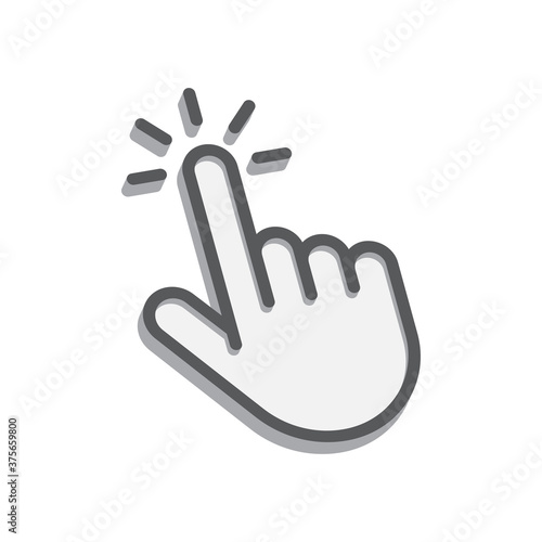 One finger tap icon, isometric image on a white background. Vector illustration