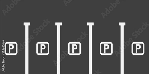 Top view parking lot design. Vector illustration