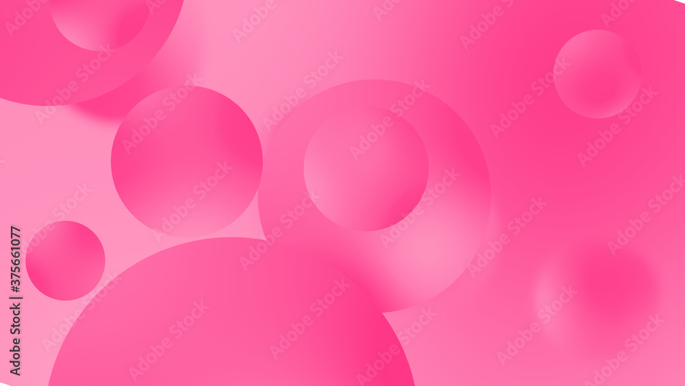 Abstract pink balls geometric gradient color background.For graphic design. 3d render illustration.