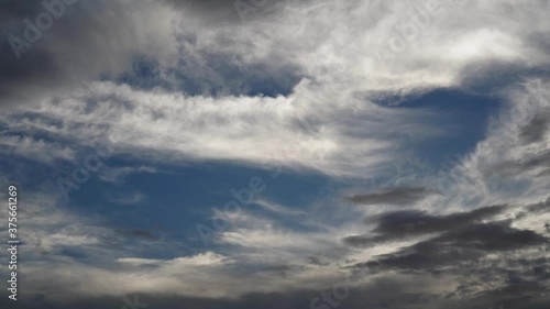 Beautiful blue sky with clouds background. Sky clouds. Sky with clouds weather nature cloud blue in Japan. Beautiful time-lapse.