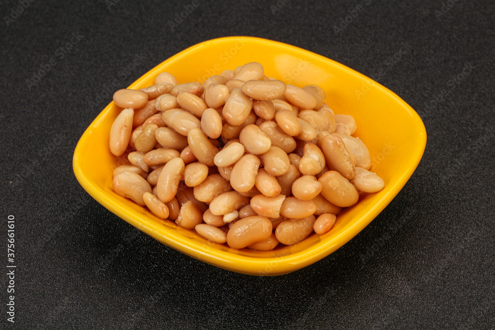 White beans kidney in the bowl