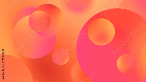 Abstract orange balls geometric gradient color background.For graphic design. 3d render illustration.