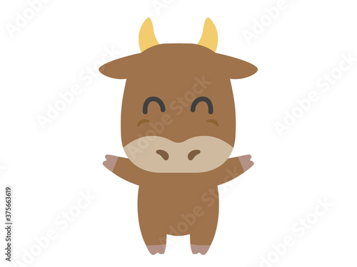 牛のキャラクターのイラスト