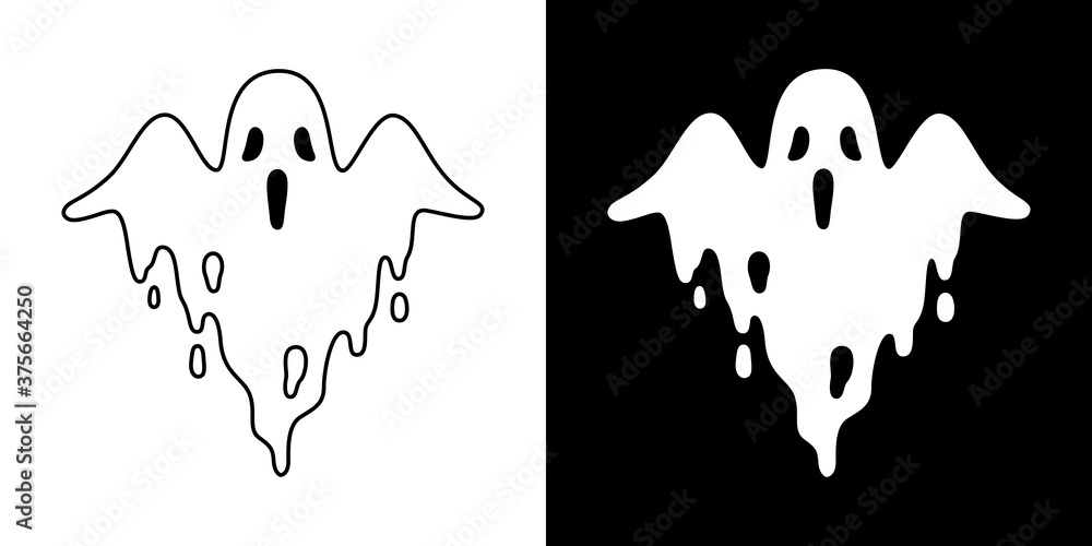 Ghost spooky vector icon Halloween logo symbol cartoon character evil doodle illustration design Ghost spooky vector icon Halloween logo symbol cartoon character evil doodle illustration design