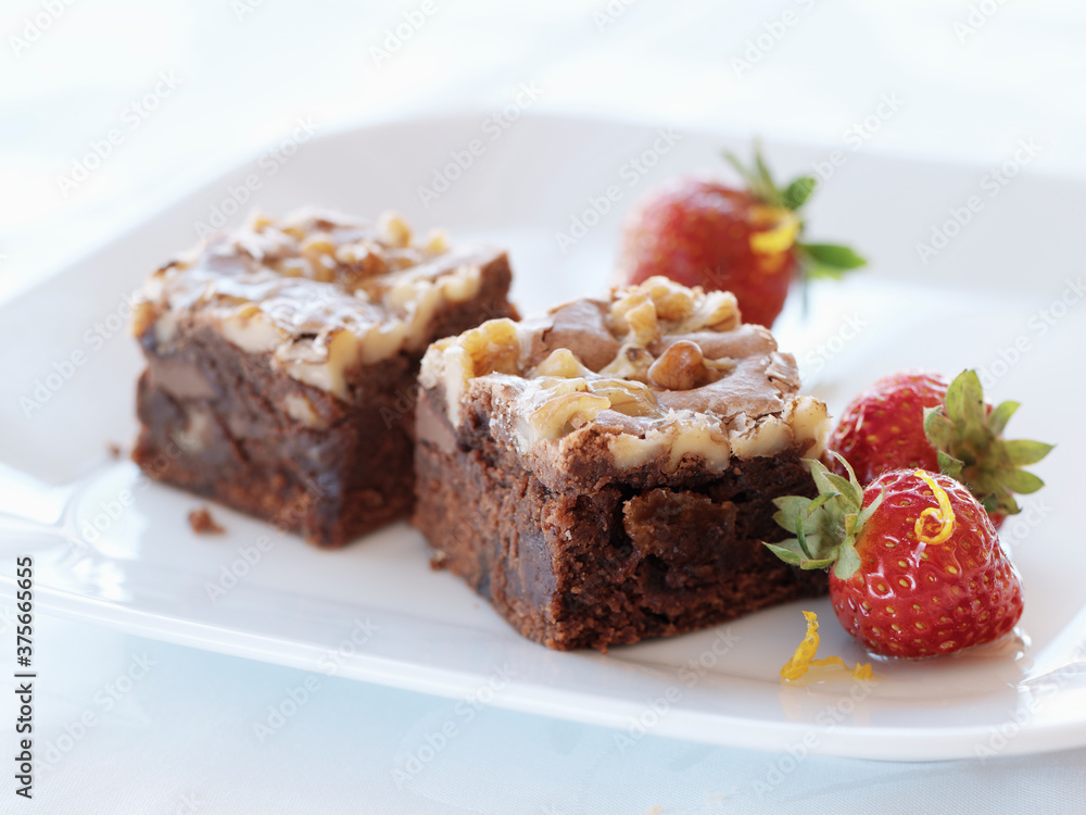 Brownies and Strawberries Brownies and Strawberries