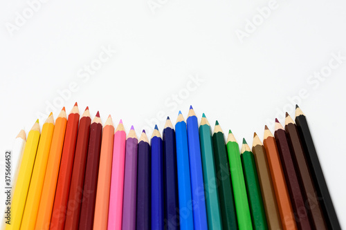 Color pencils isolated on white background.