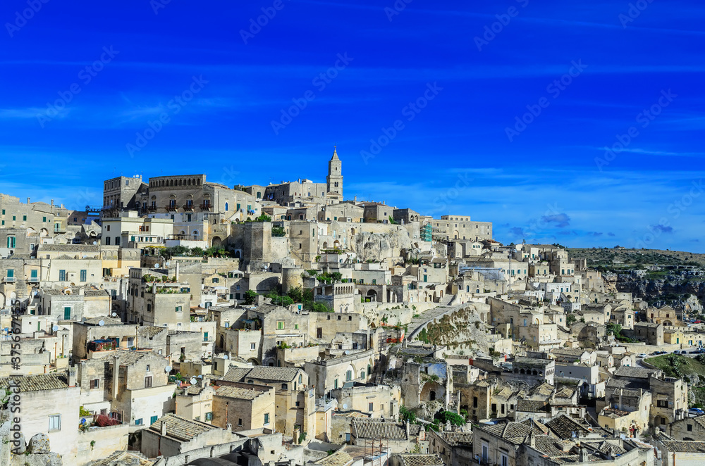 Panoramic view of Matera.Historical centre of Matera 