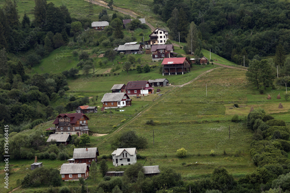 Ukrainian village in the mountains