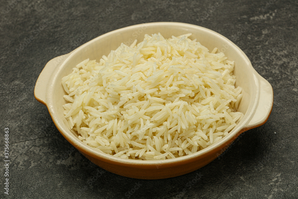 Steamed basmati rice in the bowl Steamed basmati rice in the bowl