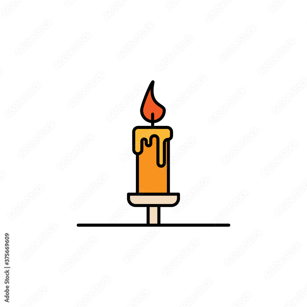 candle, death outline icon. detailed set of death illustrations icons. can be used for web, logo, mobile app, UI, UX