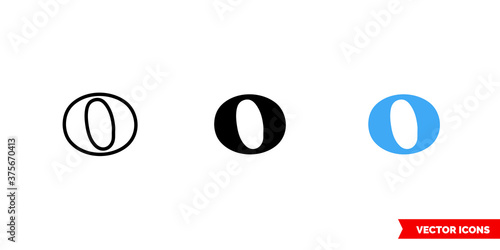 Whole note icon of 3 types color, black and white, outline. Isolated vector sign symbol.