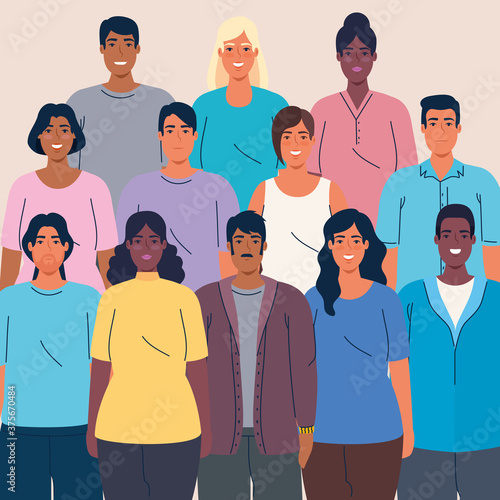 crowd of people together multi ethnic, diversity and multiculturalism concept vector illustration design
