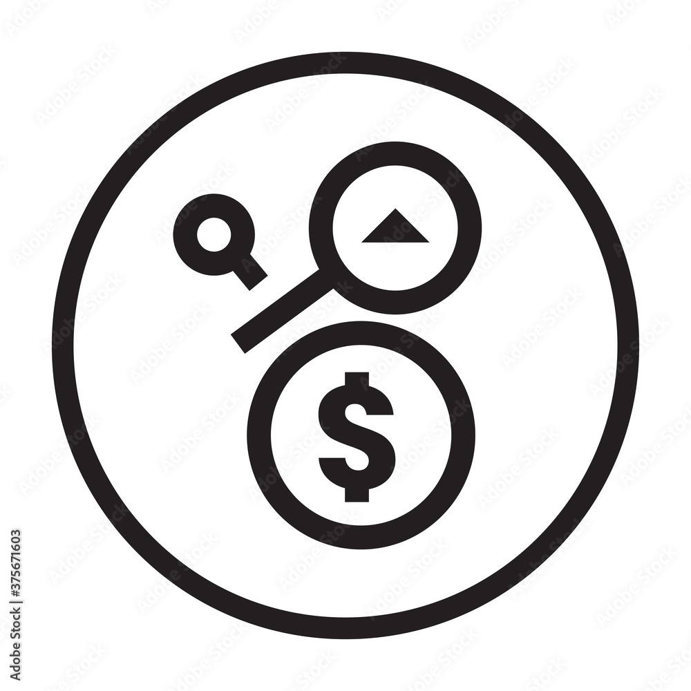 Business sales analysis line art icon for apps or websites Business sales analysis line art icon for apps or websites