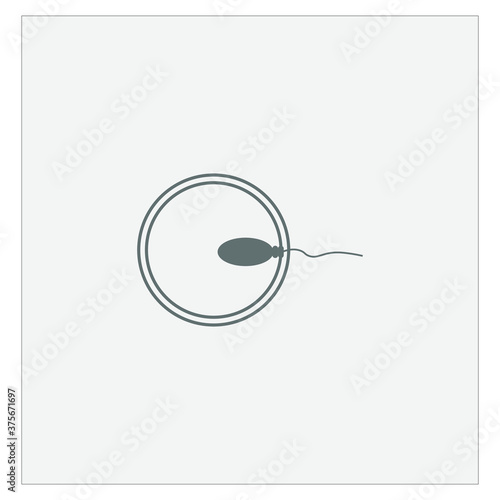 icon of sperm fertilizing ovum. illustration for web and mobile design.