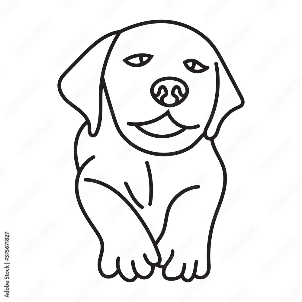 Puppy dogs or puppies line art vector icon for apps or websites Puppy dogs or puppies line art vector icon for apps or websites