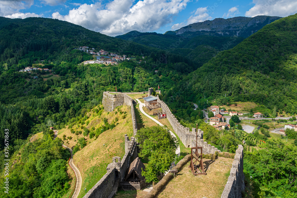 The Fortress of Verrucole dates back to 10th century. It was built on a hill in order to keep the territory under control in Middle age and then Renaissance age. San Romano in Garfagnana, Lucca-Italy