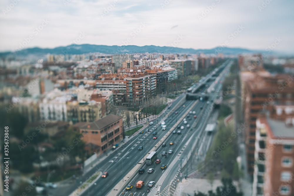 Aerial view of some streets of barcelona Aerial view of some streets of barcelona
