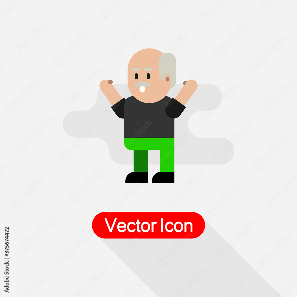 Fototapeta premium Character Surprised Grandfather Vector Illustration Eps10