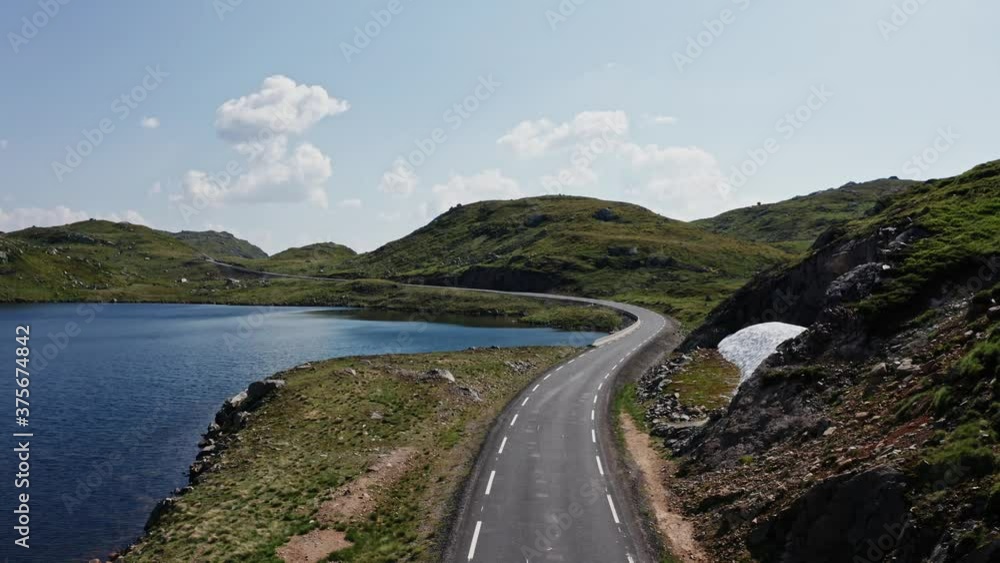 Norway, summer highland roadway through untouched nature. Norway, summer highland roadway through untouched nature.