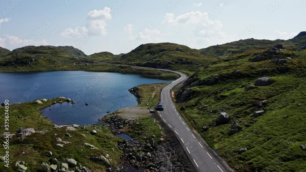 Norway, summer highland roadway through untouched nature. Norway, summer highland roadway through untouched nature.