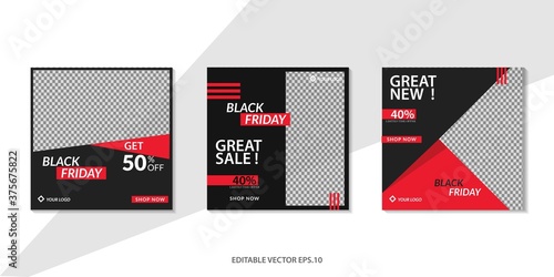 editable black friday modern sale banner for web, poster design template, vector illustrasion
