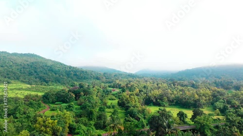 jungal drone shot of maharashtra konkan india photo