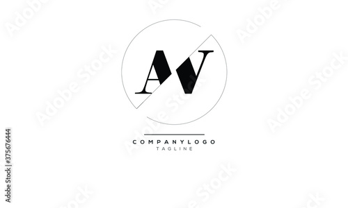 AV initials monogram letter text alphabet logo design