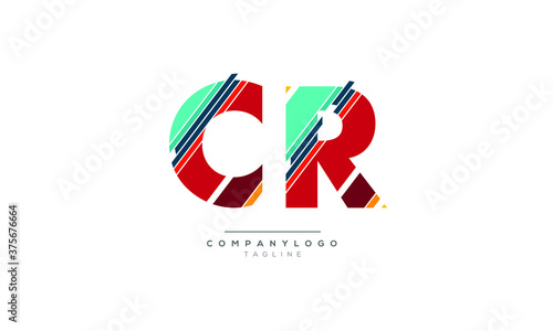 CR initials monogram letter text alphabet logo design