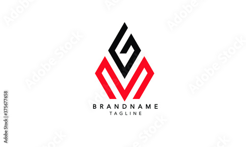 Alphabet letters Initials Monogram logo GM, MG, G and M