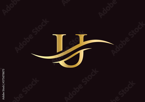 Creative U logo design swoosh. vector, U logo for business and company identity photo