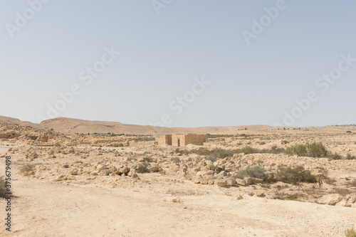 Desert landscape in Mamshit. The Israel national reserve.