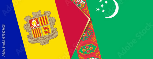 Andorra and Turkmenistan flags, two vector flags.