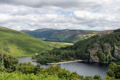 lake in the mountains. Lough Dan in County Wicklow. Ireland.